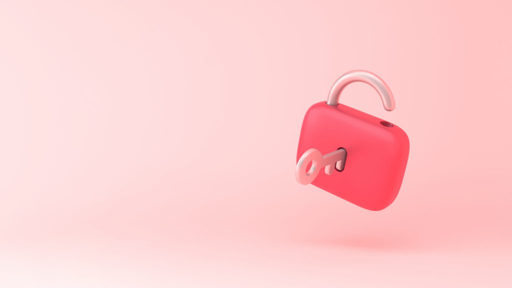 Cadena avec clé rose