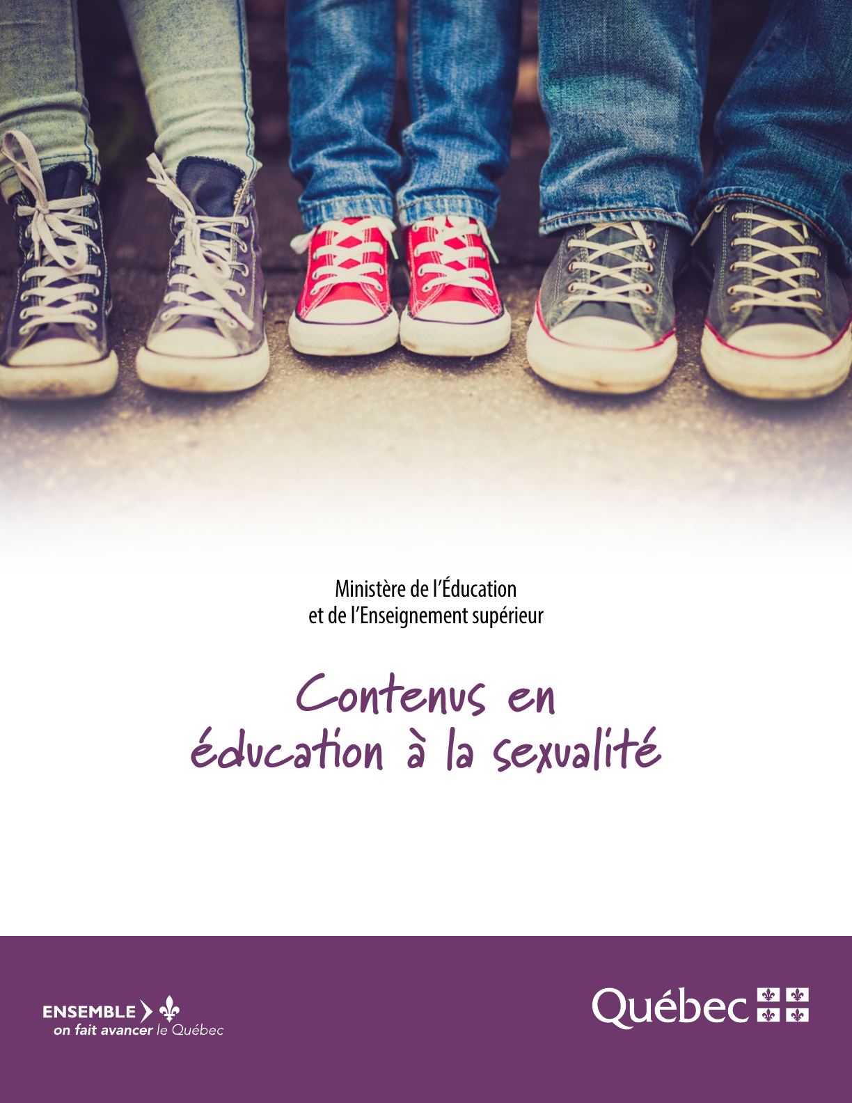 Couverture du document du ministère de l’Éducation du Québec sur les contenus en éducation à la sexualité