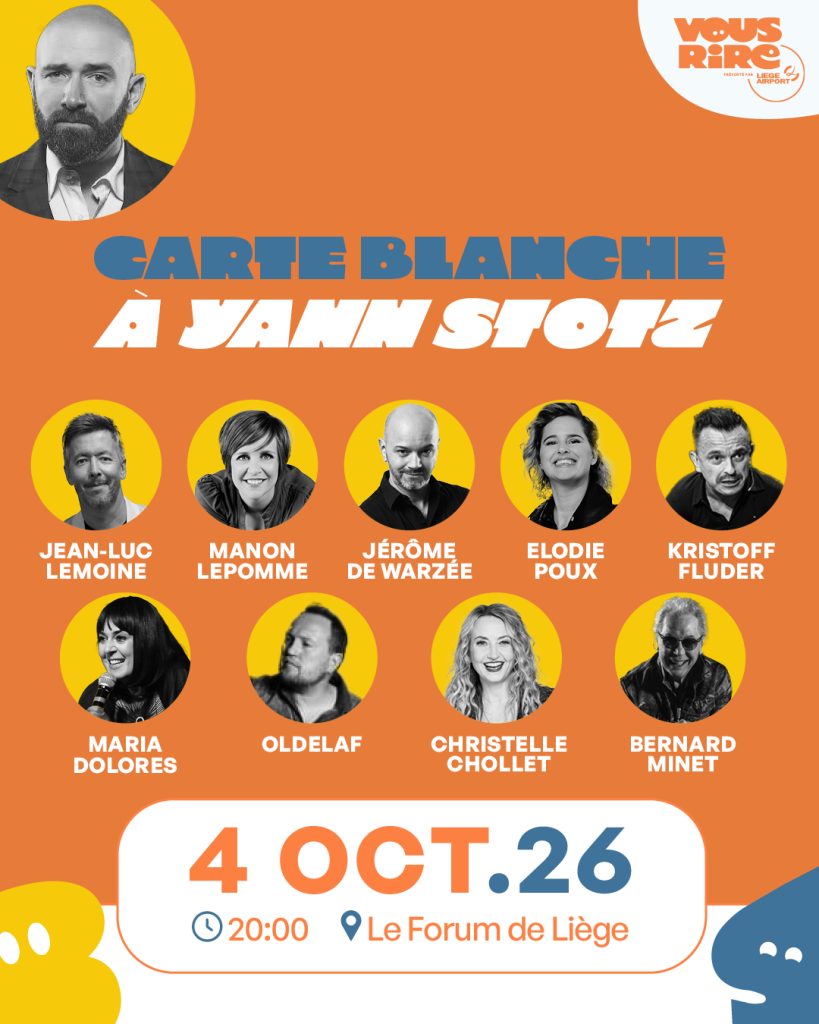 Affiche de la Carte blanche à Yann Stotz, le 4 octobre 2026 au Forum de Liège