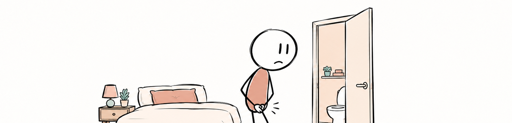 Personne préoccupée se dirigeant vers la salle de bain après un moment intime, illustration SexoPositive.
